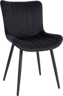 Stuhl Largo Samt (Farbe: schwarz)