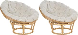 Set mit 2 Stühlen Rattan Helles Beige SALVO