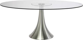 Kare Design Tisch Grande Possibilita 180x120cm, runder Esstisch, runder Glastisch,Aluminium, (H/B/T) 75x180x120cm