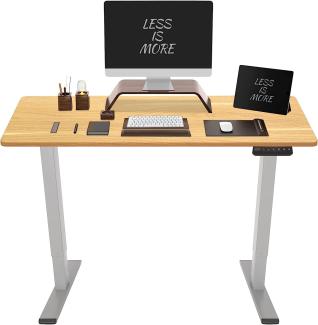 Flexispot Hemera Elektrisch Höhenverstellbarer Schreibtisch mit Tischplatte. Mit Memory-Steuerung und Softstart/-Stop& integriertes Anti-Kollisionssystem (180 x 80 cm, Grau+Ahron)