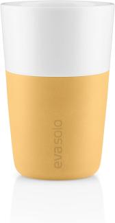 Eva Solo Cafe Latte-Becher Golden Sand, 2er Set, Kaffeebecher, Tasse, Porzellan / Silikon, 360 ml, 501125