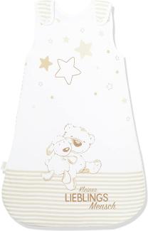 Herding Baby Best Baby-Schlafsack, Kleiner Lieblingsmensch Motiv, 70 cm, Seitlich umlaufender Reißverschluss und Druckknöpfe, Weiß