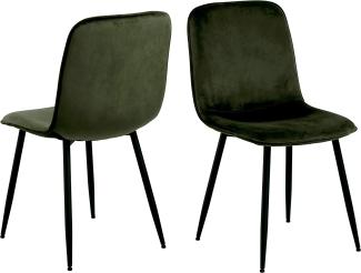 2x Delmy Esszimmerstuhl grün Esszimmer Küche Stuhl Küchenstuhl Wohnzimmer Möbel