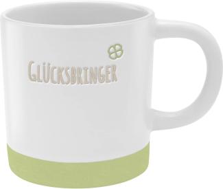 GRUSS & CO Tasse mit Gravur "Glücksbringer" | Steinzeug, 40 cl, mehrfarbig | Geschenk Glück | 48432