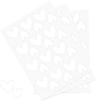 Y014 Herzen Set Wandtattoo Aufkleber Herz Dekor Sticker für Kinderzimmer Babyzimmer (Weiß)