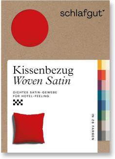 Schlafgut Woven Satin Bettwäsche|Kissenbezug einzeln 40x40 cm| red-deep