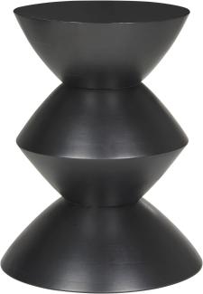 Beistelltisch Mangoholz schwarz rund ⌀ 29 cm CARDANO