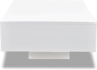 Couchtisch, MDF Hochglanz Weiß, 85 x 55 x 31 cm