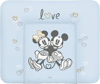Ceba Baby Wickelauflage - Weiche Wickelunterlage zum Wechseln von Windeln, mit Disney-Motiven - Robustes PVC, abwaschbar - Wickeltischauflage - 85 x 72 cm - Minnie & Mickey Blau