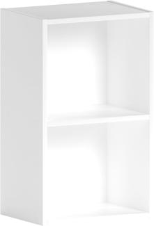 Vida Designs Oxford Bücherregal mit 2 Ebenen, würfelförmig, weiß, Holz-Regaleinheit für Büro, Wohnzimmermöbel