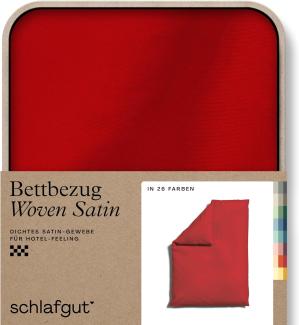 Schlafgut Woven Satin Bettwäsche | Bettbezug einzeln 155x220 cm | red-deep