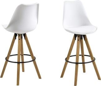 AC Design Furniture Nadia Barhocker, Sitzkissen 100% Polyurethan, Weiß, 55 x 48,5 x 111,5 cm