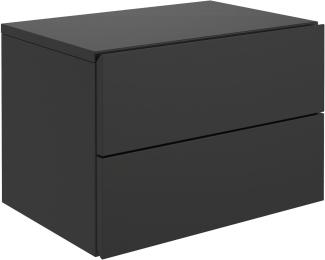 CARO-Möbel Nachtkommode ANNI Nachttisch Nachtschrank hängend Wandregal mit 2 Schubladen in schwarz