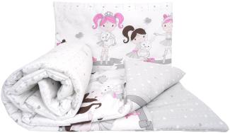 2 Stück Baby Kinder Quilt Bettdecke & Kissen Set 80x70 cm passend für Kinderbett oder Kinderwagen Muster 10