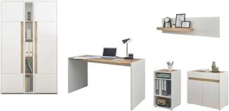 Büromöbel Set Center in weiß und Eiche Wotan