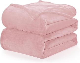 WAVVE Kuscheldecke Flauschige Decke Rosa 150x200 cm - XL Fleecedecke Weich und Warm Als Sofadecke, Wohndecke oder Tagesdecke, Decken für Couch