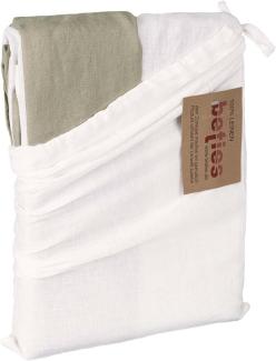 Bettbezug Doubleface ca. 135x200 cm stonewash-weiß/leinen-taupe 100% Leinen beties "Leinen"