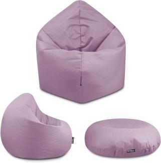 BuBiBag - 2in1 Sitzsack Bodenkissen - Outdoor Sitzsäcke Indoor Beanbag in 32 Farben und 3 Größen - Sitzkissen für Kinder und Erwachsene (100 cm Durchmesser, Puderflieder)