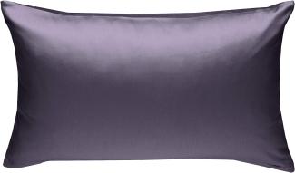 Bettwaesche-mit-Stil Mako-Satin / Baumwollsatin Bettwäsche uni / einfarbig lila Kissenbezug 50x70 cm