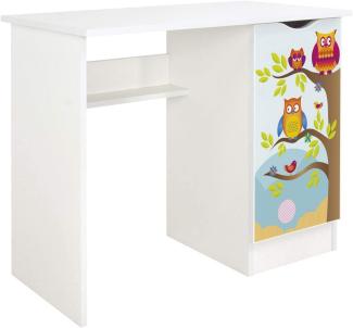 Weiß Kinderschreibtisch - ROMA - Möbel für Kinderzimmer Thema: Eulen