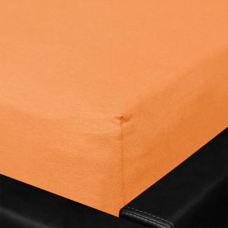 BettwarenShop Jersey Spannbettlaken Multi-Stretch | 80x200 - 80x220 cm | mandarin