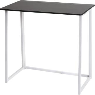 Schreibtisch HWC-K67 faltbar, Konsolentisch Klapptisch Laptoptisch Ablagetisch, 80x45cm, Metall MDF ~ weiß schwarz