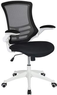 Flash Furniture Bürostuhl, Schaumstoff, Schwarzer Netzstoff, weißer Rahmen, 64. 77 x 62. 23 x 104. 78 cm