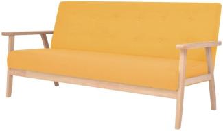 vidaXL 3-Sitzer Sofa Stoff Gelb