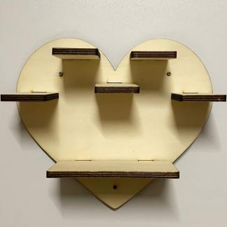 Drysson 'Herz' DIY Tonie-Regal zum selbst bemalen, Holz natur