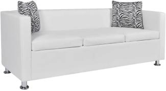 vidaXL 3-Sitzer-Sofa Kunstleder Weiß