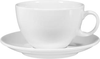 Seltmann Weiden Becher Seltmann Weiden VIP. weiß Milchkaffeetasse+Untertasse 0,37 l, Porzellan