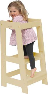 Stepup Baby Montessori Lernturm Küchenhelfer Ständer, verstellbare Kleinkinderstufen mit Sicherheitsschiene, Massivholz, Natur-Finish