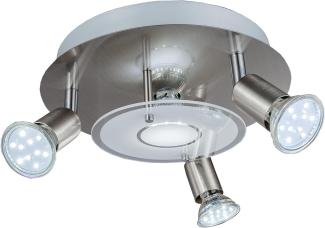 LED Decken-Leuchte rund Metall Glas Lampe Wohnzimmer Strahler 3-flammig GU10