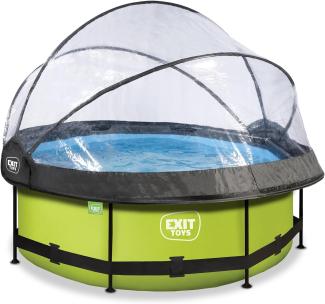 EXIT Lime Pool mit Abdeckung und Filterpumpe - grün ø244x76cm