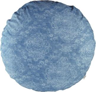 Kissenhülle rund ca. 60 cm Ø wellness-blau beties "Ritual"
