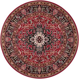 Orientalischer Kurzflor Teppich Skazar Isfahan - rot - 160 cm Durchmesser