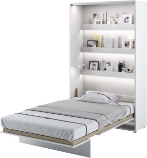 MEBLINI Schrankbett Bed Concept - Wandbett mit Lattenrost - Klappbett mit Schrank - Wandklappbett - Murphy Bed - Bettschrank - BC-02 - 120x200cm Vertikal - Weiß Matt