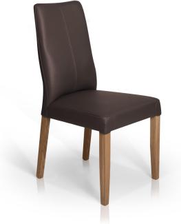 Möbel-Eins ADRIAN Polsterstuhl, Material Echtleder/Massivholz braun