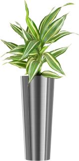 wuuhoo® Pflanzkübel Holly in Silber & Roségold aus Edelstahl - wetterfeste Bodenvase, Blumenkübel frostbeständig für Innen & Außen mit Pflanzeinsatz, Pflanzentopf - Maße: silber: 29 x 70 cm