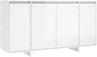 Sideboard Hochglanz-Weiß 135x41x75 cm Holzwerkstoff