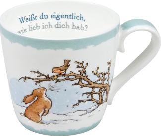 Könitz Weißt Du Eigentlich Becher, Winter, Tasse, Kaffeetasse, Bone China, Hasen, 415 ml, 11 2 057 1527