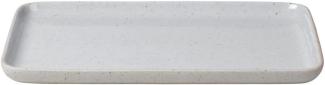 Blomus Snack Teller SABLO large, Speiseteller, Keramik, grau, 21 x 15 cm, 64111