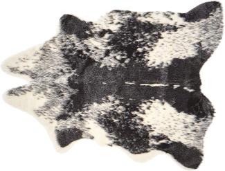Kunstfell-Teppich Kuh weiß / schwarz 90 cm NAMBUNG