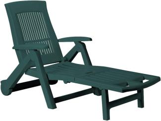 Sonnenliege Zircone Kunststoff Rollen verstellbare Rückenlehne klappbar Gartenliege Rollliege Liegestuhl