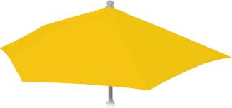 Ersatz-Bezug für Sonnenschirm halbrund Parla, Sonnenschirmbezug Ersatzbezug, 300cm Stoff/Textil UV 50+ 3kg ~ gelb