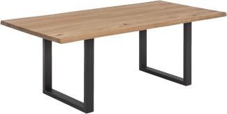 TABLES&CO Tisch 120x80 Wildeiche Natur Metall Schwarz