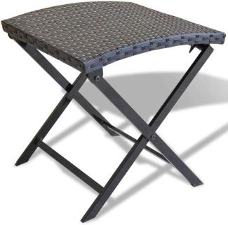 Klappbarer Hocker Poly Rattan Schwarz