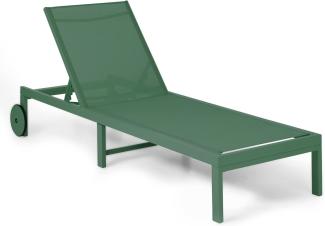 Lucca Lounger Liegestuhl Polyester Aluminium 4-Stufen Dunkles Moosgrün