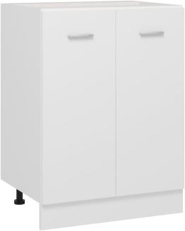 vidaXL Unterschrank mit 2 Regalböden Küche Schrank Küchenzeile Küchenmöbel Küchenschrank Küchenunterschrank Weiß 60x46x81,5cm Holzwerkstoff