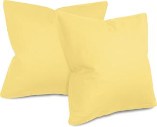 npluseins unifarbene Kissenbezüge im Doppelpack und dezentem Design 1154. 1498, ca. 50 x 50 cm, gelb